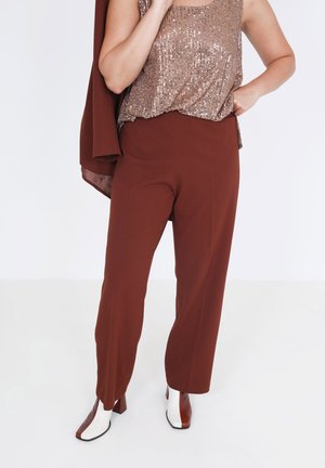 TAILLEUR DROIT UNI - Pantalon classique - marron tabac