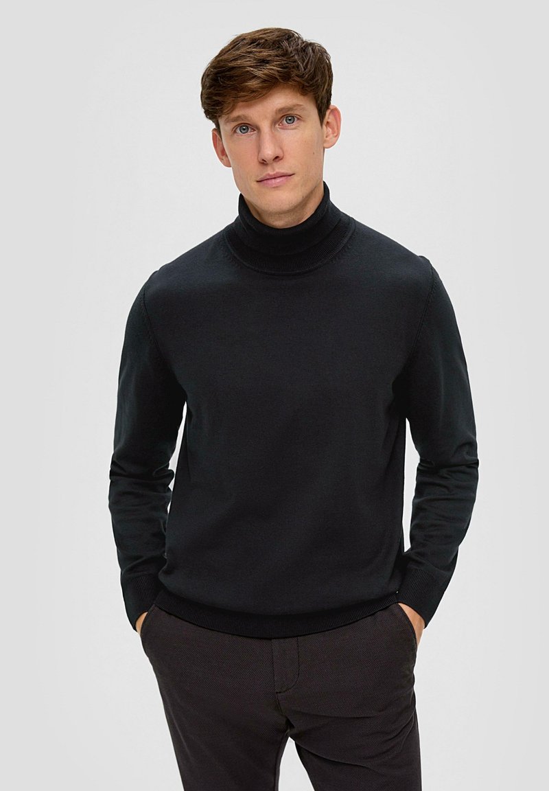s.Oliver À COL ROULÉ - Strickpullover - schwarz