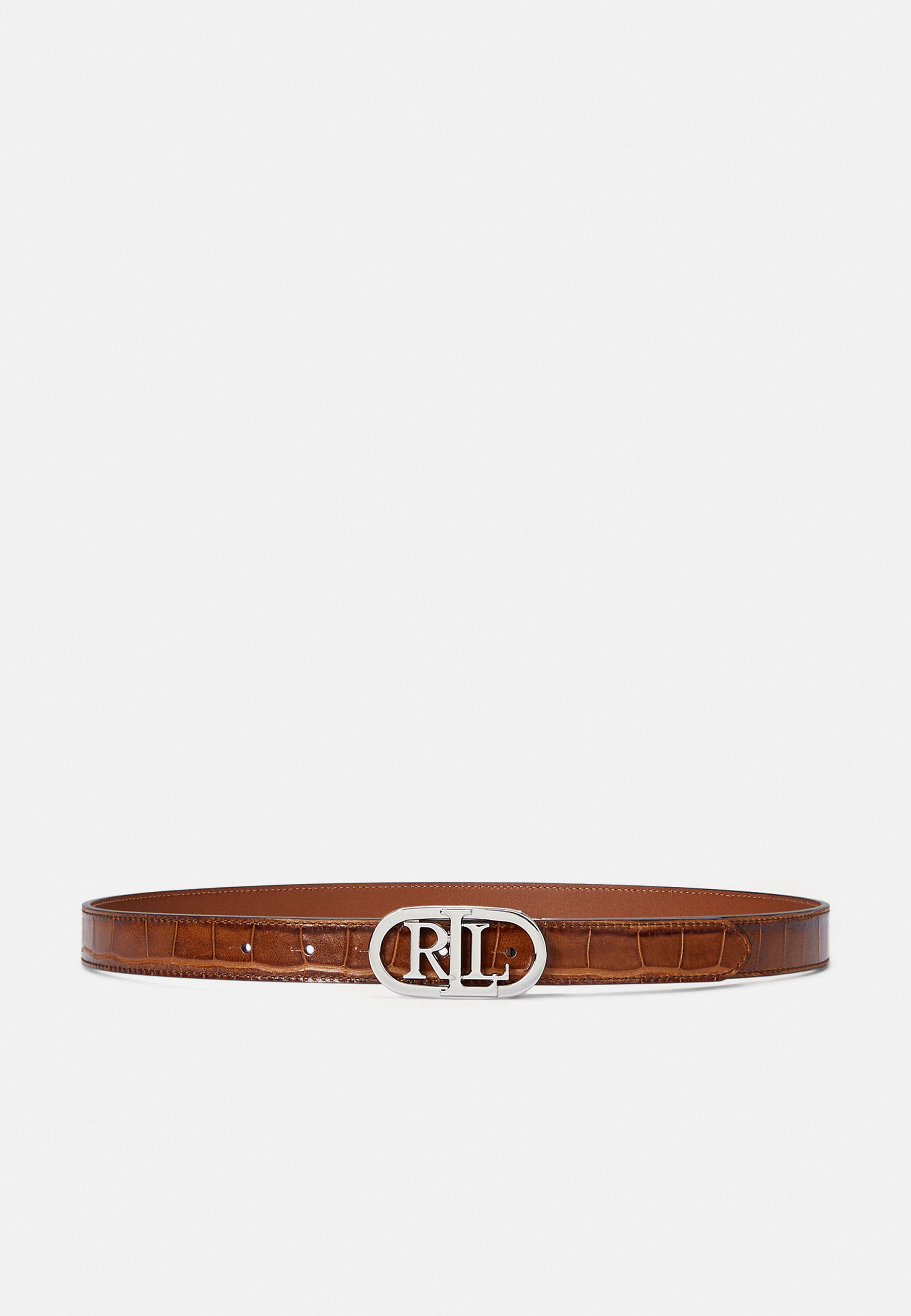Lauren Ralph Lauren LOGO REVERSIBLE EMBOSSED SKINNY BELT 