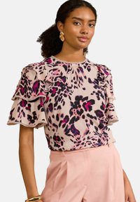 Love & Roses - REGULAR FIT - SHORT SLEEVE FRILL PRINTED  - Blouse - pink animal Thumbnail Image 1