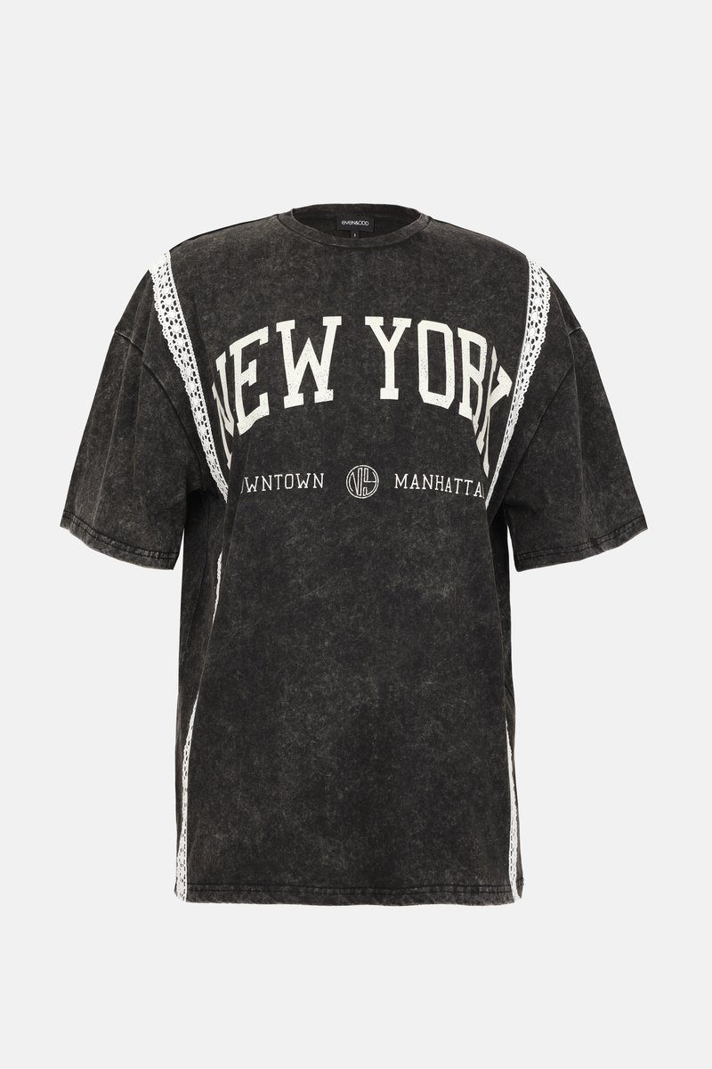 Even&Odd T-shirt print donkergrijs