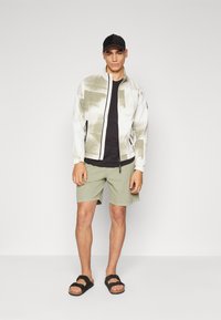 Calvin Klein DIFFUSED GRID BLOUSON - Poletna jakna - icicle/delta green