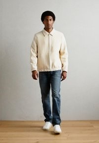Lindbergh TEXTURED ZIP THROUGHT JACKET - Sommerjakke - off white