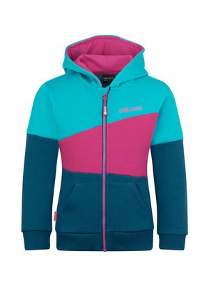 ALESUND SWEATER - Zip-up sweatshirt - dark turquoise/madeira blue/bright berry