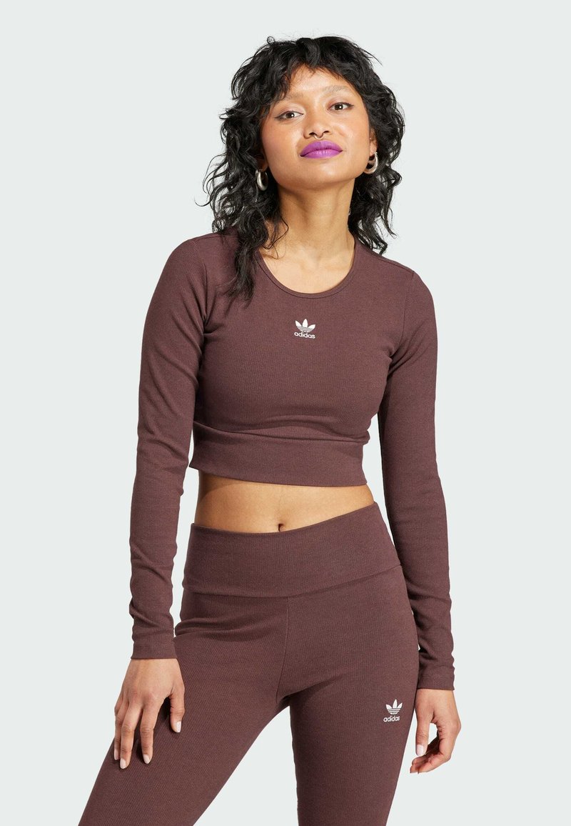 adidas Originals - ESSENTIALS RIB - Long sleeved top - shadow brown, Enlarge