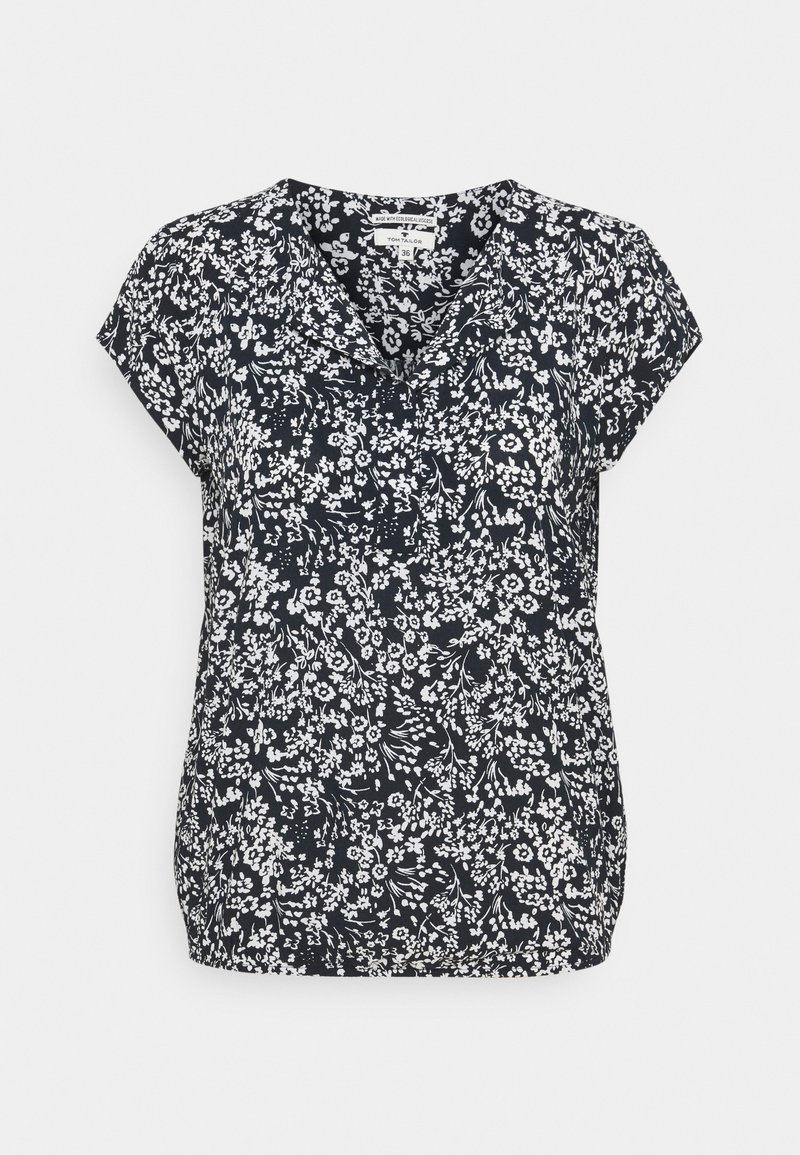 TOM TAILOR Blouse - Camicetta - navy offwhite flower
