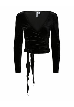 Pieces, WRAP TOP PCROYA BALLERINA VELVET - Sweat zippé - black