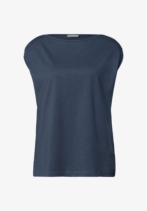 Street One, BASIC SHIRT WITH BOAT NECKLINE, niebieskoszary