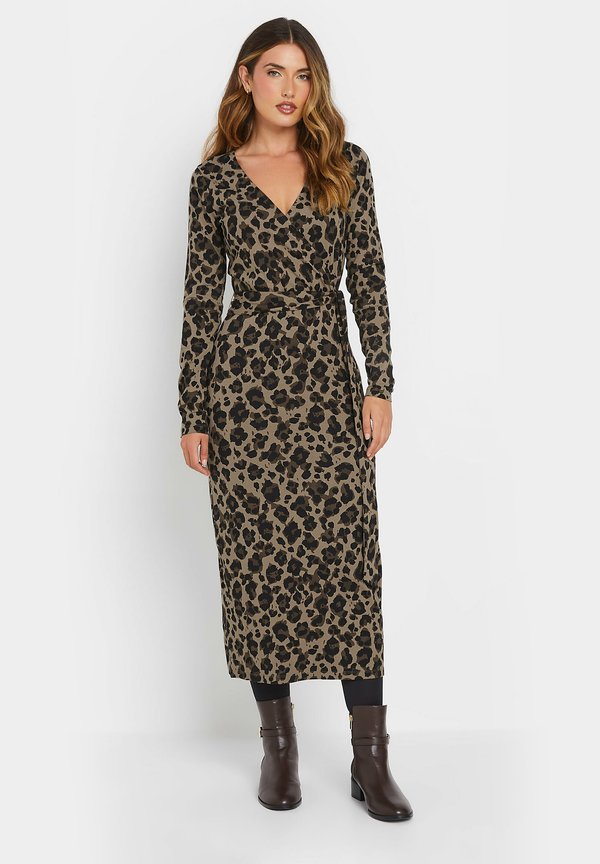 LEOPARD PRINT WRAP - Jerseykleid