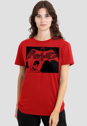 Cotton Soul, BATMAN KANJI LARGE LOGO ONE COLOR - Print T-shirt - red