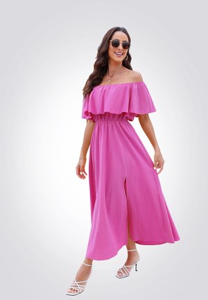 Cupshe SCHULTERFREIES TROPICAL - Vestito lungo - hot pink