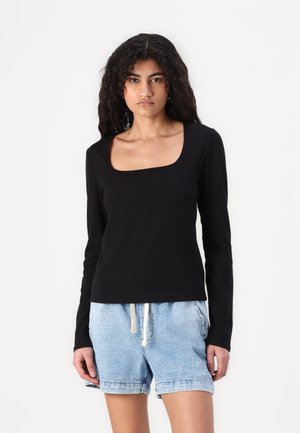 PORTRAIT NECK - T-shirt à manches longues - black