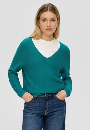 À COL V - Pullover - türkis
