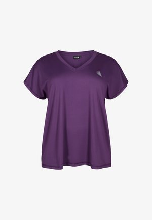 Active by Zizzi LOCKERES V-AUSSCHNITT - Pamata T-krekls - purple pennant