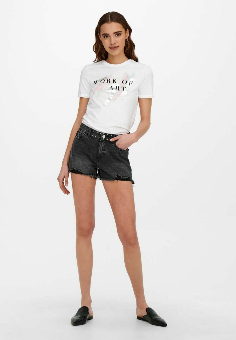 Only Onljanie Maglietta Donna S/S Top Box Jrs - Nero, Taglia S - Girocollo E Maniche Corte
