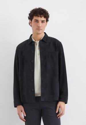 REGULAR AUS SOFTE - Lederjacke - dark navy