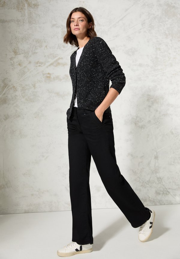 MIT V-AUSSCHNITT - Strickjacke - schwarz