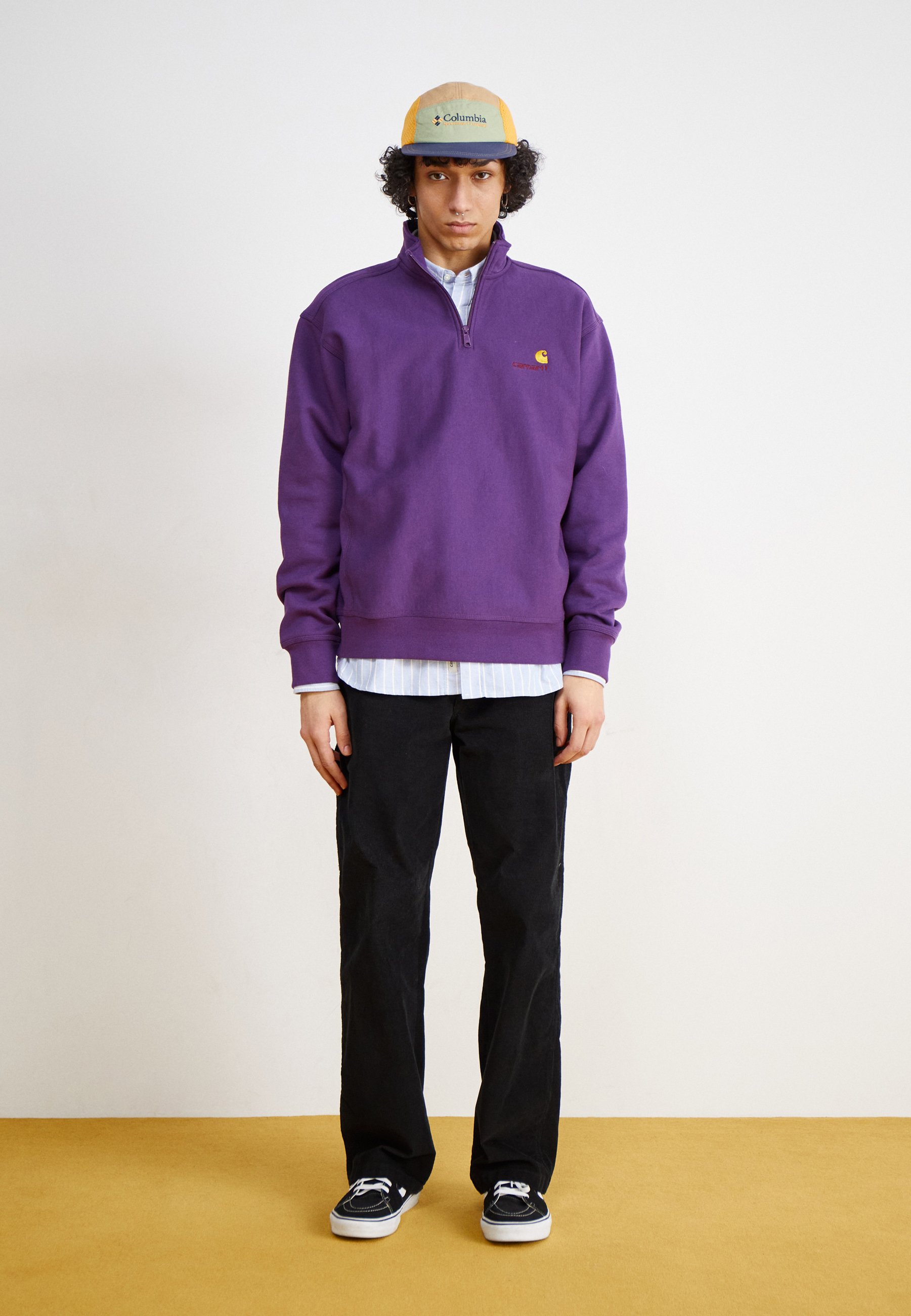 Carhartt WIP HALF ZIP AMERICAN SCRIPT - Felpa - huckleberry/viola