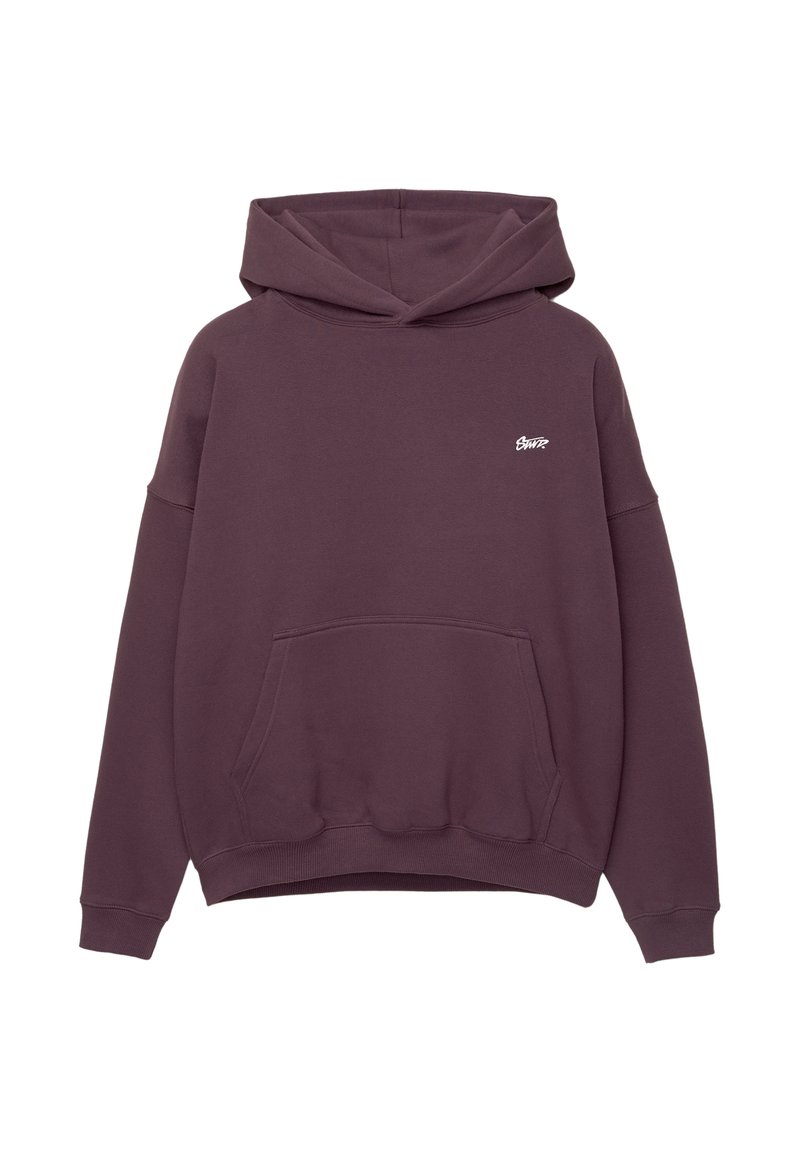 Pull&Bear Sweat à Capuche Femme Violet Mélange Polyester Taille M, Manches Longues