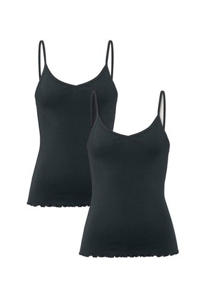 SPAGHETTI V-NECK FITTED 2ER-SET PURE  - Unterhemd/-shirt - schwarz