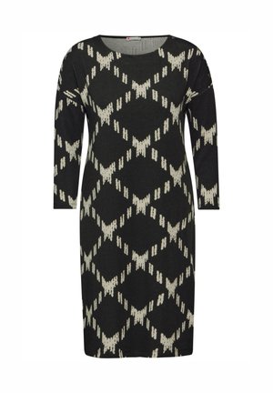 JACQUARD - Strickkleid - schwarz