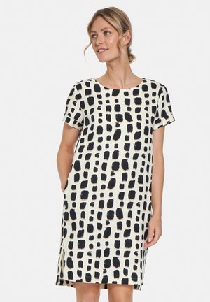 LANGARM KURZ MIT ALLOVER-PRINT - Day dress - oatmeal gemustert