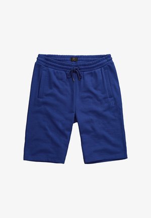 Niebieskie bawełniane szorty sportowe z elastycznym pasem, sznurkiem do regulacji i dwoma bocznymi kieszeniami. Z przodu subtelne oznaczenie marki.