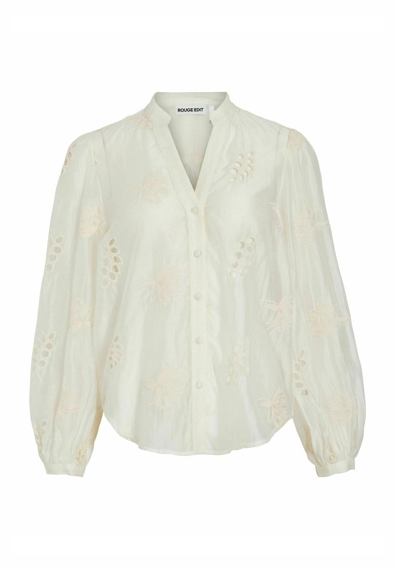 Rouge Edit LANGARM SPLIT NECK - Camicetta - cloud dancer/bianco ...