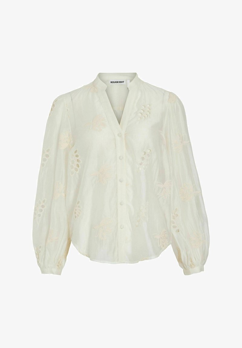 Edit Rojgo Rouge Edit LANGARM SPLIT NECK - Camicetta - cloud dancer/bianco ...