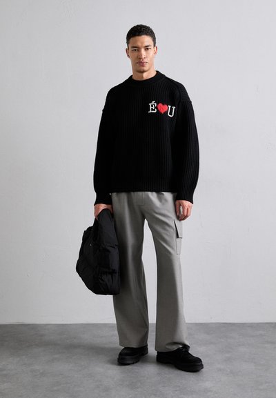 Études HEAVY ROUND NECK - Pulover - black