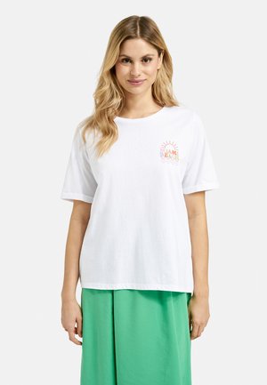 RUNDHALS MIT RÜCKEN-ARTWORK - Print T-shirt - white