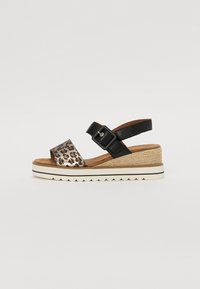 Wedge sandals - silver-black