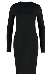 LADIES RIB DRESS - Džemperkleita - black