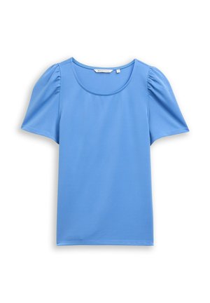 TOM TAILOR DENIM, LOOSE FIT T-SHIRT MIT RAFFUNGEN - Basic T-shirt - bonnet blue