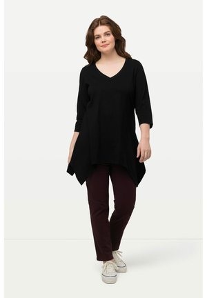 Ulla Popken FINITION EN POINTE COL EN V MANCHES 3/4 - Longsleeve - black