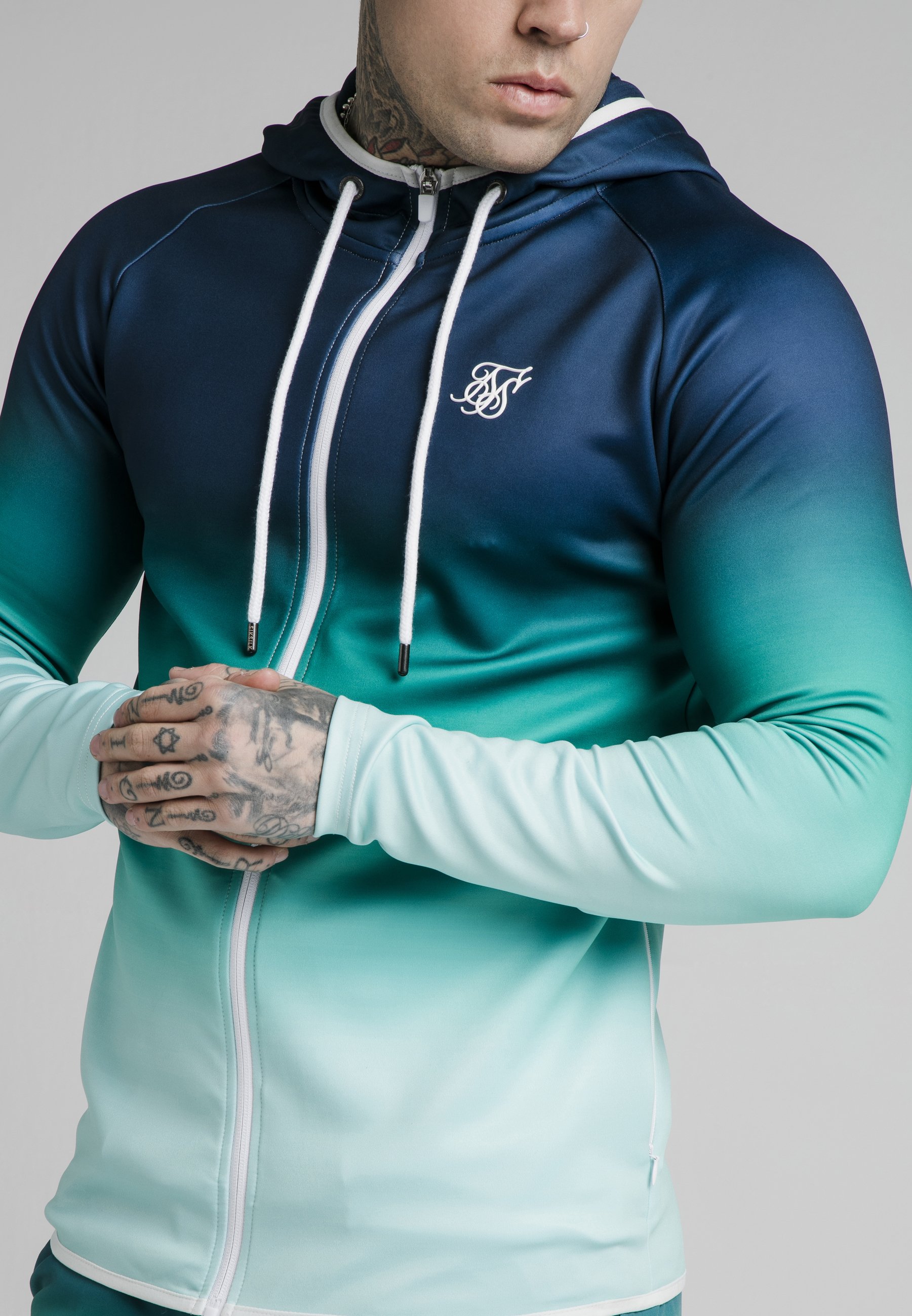 SIKSILK Sudadera con cremallera - navy pacific fade/azul marino - Zalando.es