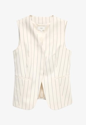 Marks & Spencer, STRIPED V-NECK LONGLINE - Chaleco - ivory mix
