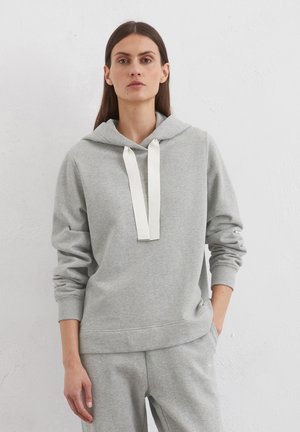 RELAXED MIT GEPEACHTER OBERFLÄCHE - Kapuzenpullover - mid stone melange