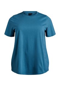 T-shirt a maniche corte in teal, realizzato in cotone morbido. Collo rotondo, vestibilità comoda e texture liscia, adatto per un look casual.