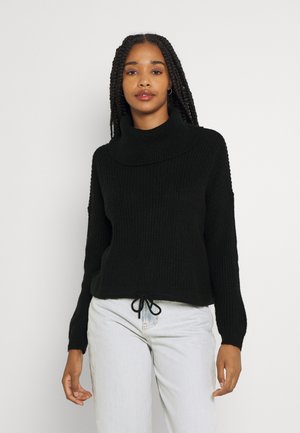 JDYMEGAN COWL NECK STRING - Sweter - black