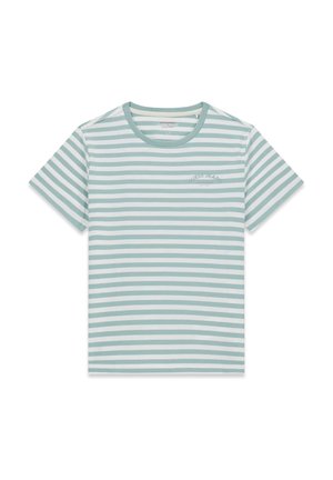 Guess Jeans, GESTREIFTES T-SHIRT - T-shirt con stampa - hellgrün