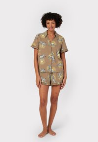 Chelsea Peers FRILL ZEBRA PRINT - Pyjama - brown
