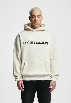 2Y Studios LOGO OVERSIZE  - Jersey con capucha - off white