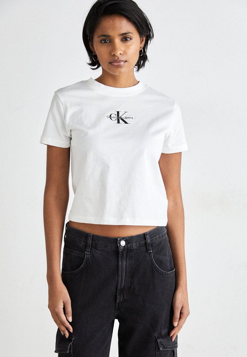 Calvin Klein Jeans - MONOLOGO   - T-shirt med print - bright white, Förstora