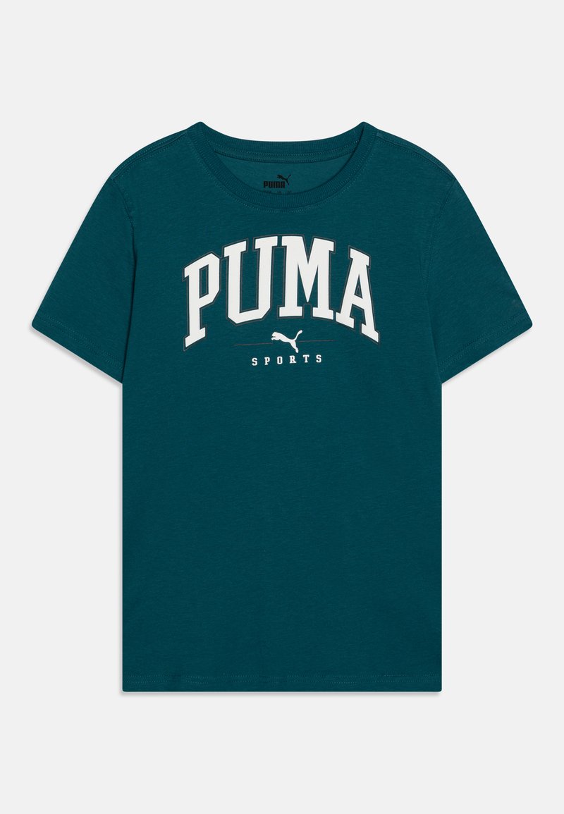 Puma SQUAD BIG GRAPHIC TEE UNISEX - Camiseta estampada - cold green