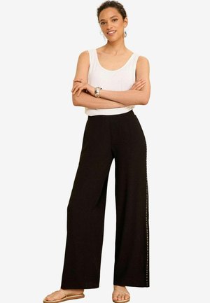 Love & Roses WIDE LEG - Stoffhose - black stud