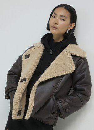 Calliope A TRE BOTTONI - Veste en cuir - marrone