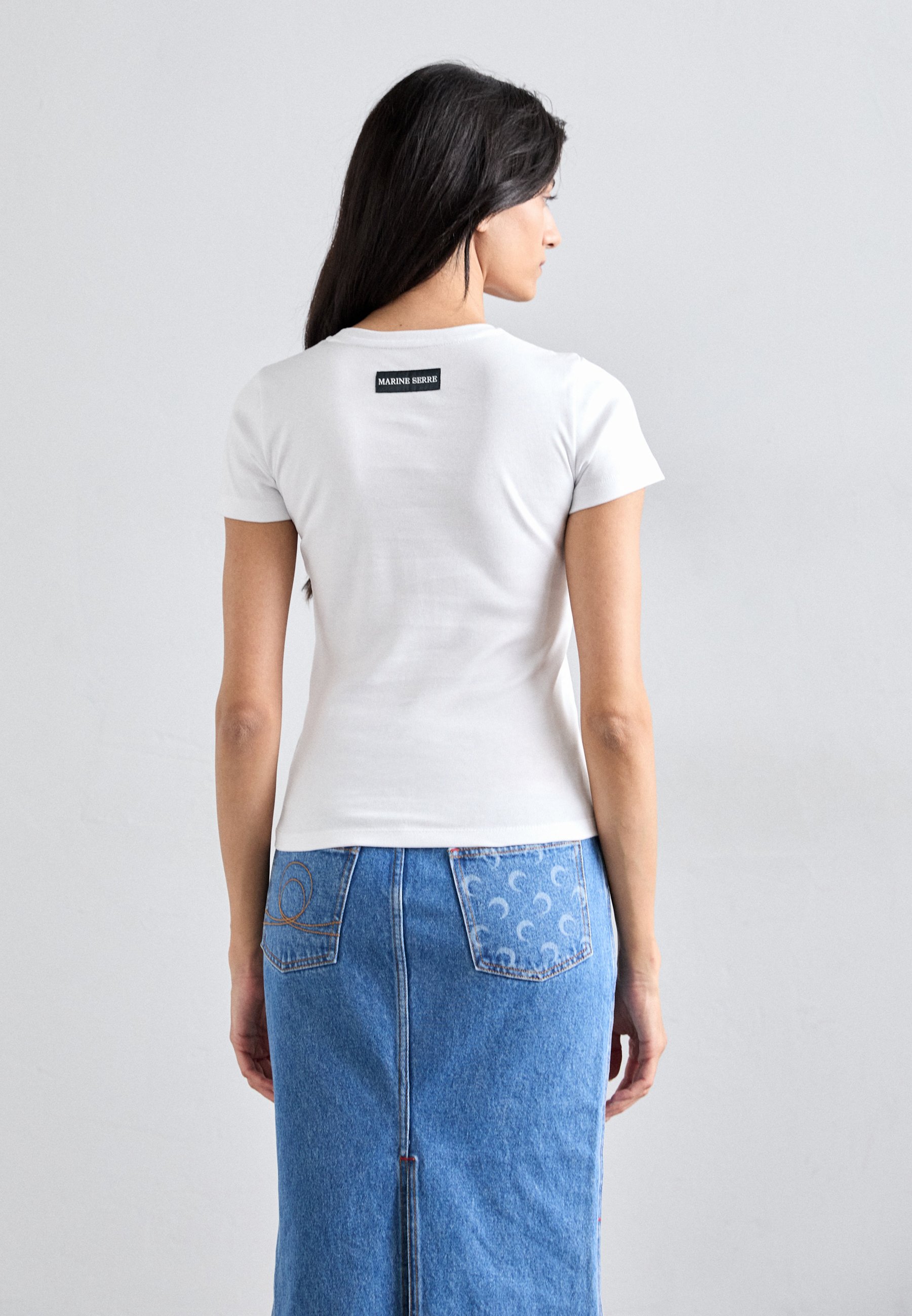 MARINE SERRE MOON LOGO BABY FIT - T-shirt basic - white/wit
