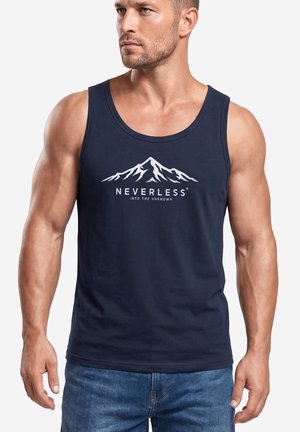 Neverless, TANKTOP HERREN MIT GRAFIK-PRINT - DESIGN UNKNOWN- TRÄGERSHIRT - Top - navy