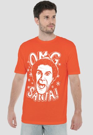 Cotton Soul, ELF/OMG SANTA - Print T-shirt - orange